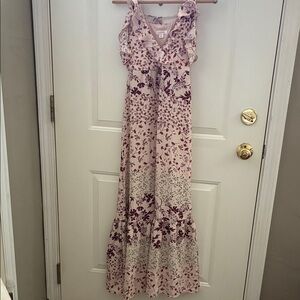 Xhilaration Pink and Purple Floral Maxi Dress